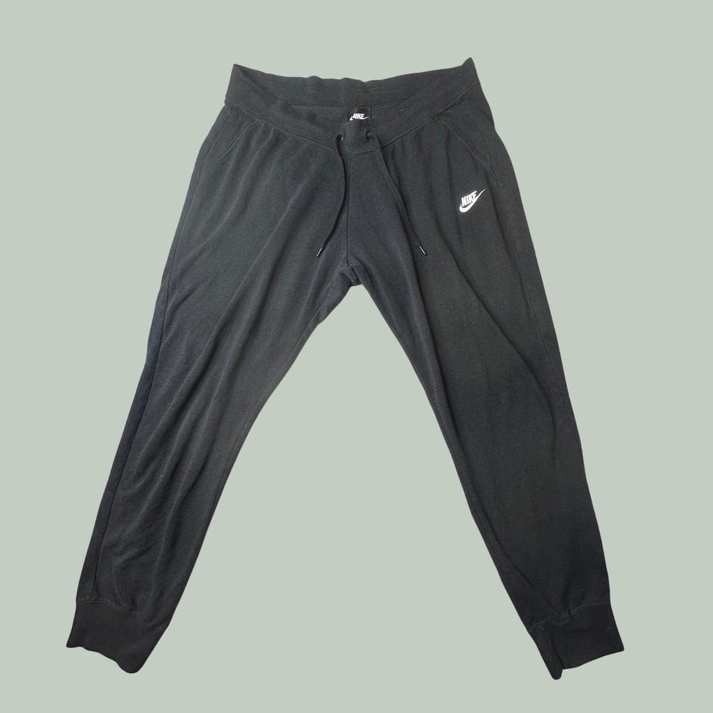 Nike Sweatpants Womens XL 807364-010 Black Gym Vintage Joggers Cuffed